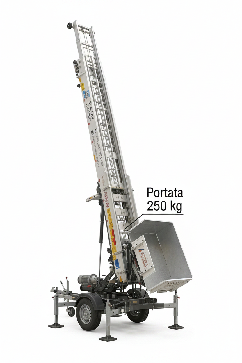 Autoscala PAUS EASY 21 - A Rimorchio (motorizzata automatica)